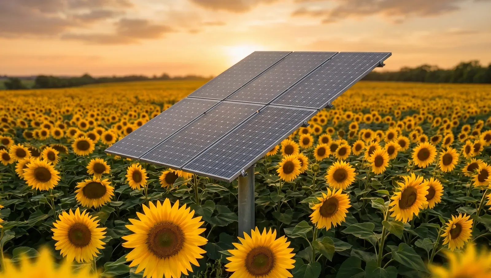 Sistema Smart Sunflower — painel solar com rastreamento Gervasi Eco-Energy