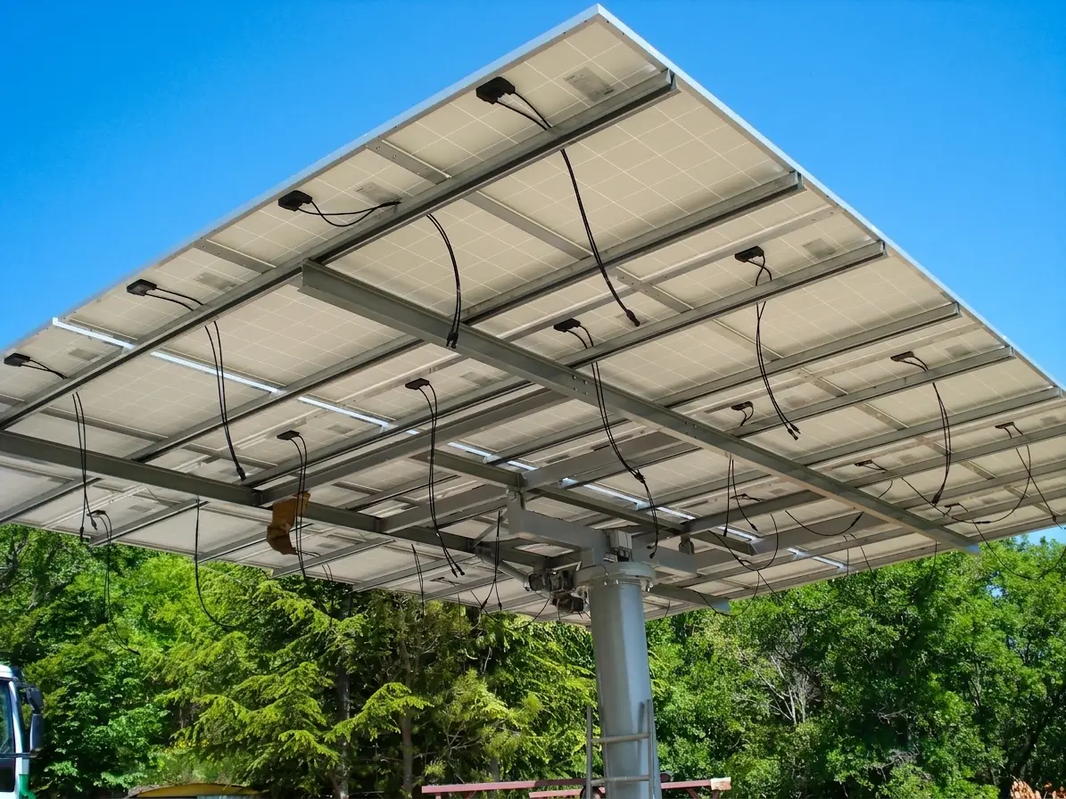 Estrutura de rastreamento biaxial do Girasole vista de baixo